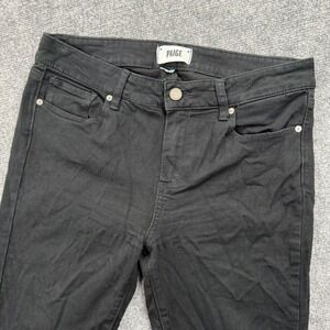 PAIGE Verdugo Ultra Skinny Jeans Size 30 Black Overdye Cotton Blend Women's